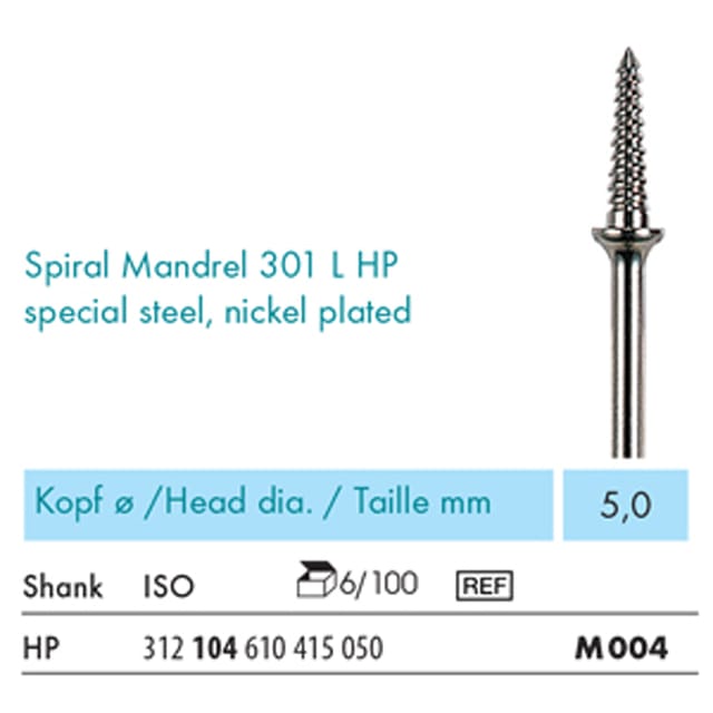 NTI Mandrel HP Spiral Thread M004 - Pack 6