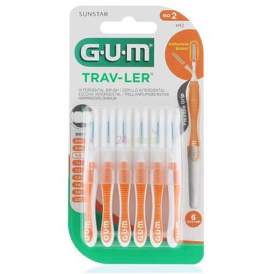 Gum Proxabrush Trav-ler 0.9mm Orange, 1412 - Pack 6