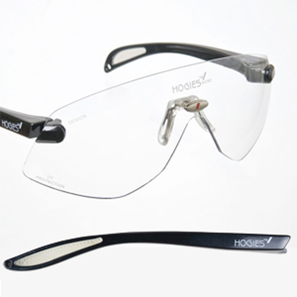 Hogies Micro Safety Glasses Gloss Black Frame Clear Lens
