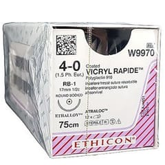 Ethicon Suture - Vicryl Rapide 4/0 RB-1 17mm W9970 - Pack 12