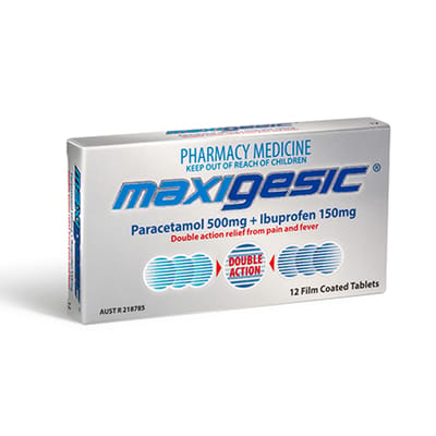 AFT Maxigesic Tablets Double Action Relief from Pain and Fever - Pack 12