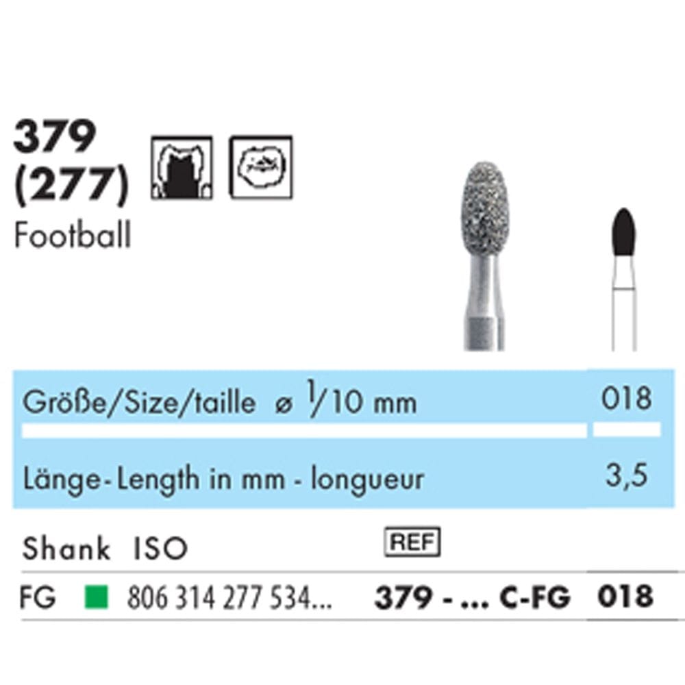NTI Diamond Bur FG Football 379 Pack 5