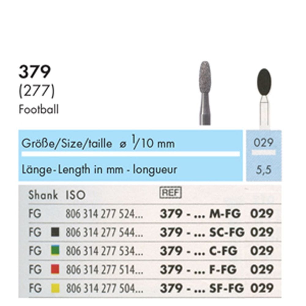 NTI Diamond Bur FG Football 379 Pack 5