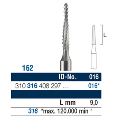 Ela Steel Bur FG Surgical Bone Cutter Fig 162, 408 016