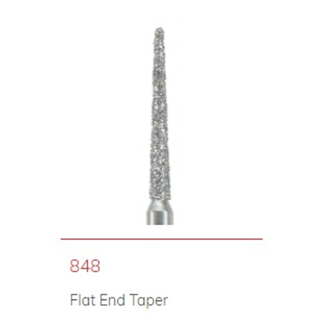 NTI Diamond Bur FG Flat End Taper 848 - Pack 5