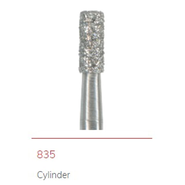 NTI Diamond Bur FG Flat End Cylinder 835 - Pack 5