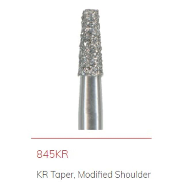 NTI Diamond Bur FG KR Taper Modified Shoulder 845KR - Pack 5
