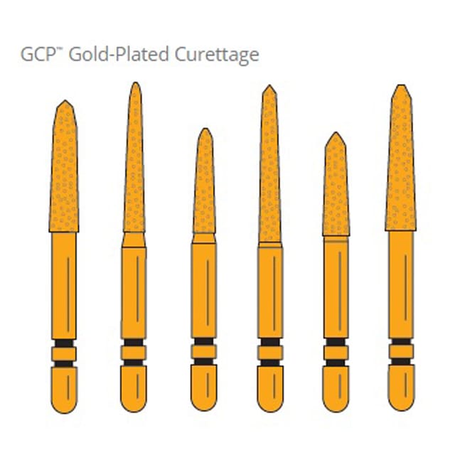 Two Striper Diamond Bur FG Gold-Plated Curettage - Pack 5