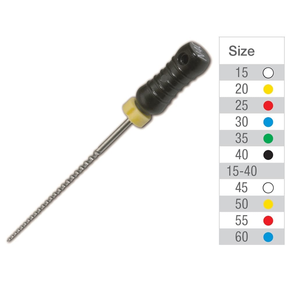 VDW NiTi K-Files STERILE CC 25mm - Pack 6