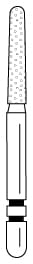 Two Striper FG Diamond Round End Taper 782.8 - Pack 5