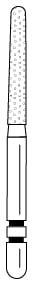 Two Striper FG Diamond Round End Taper 783.10 - Pack 5