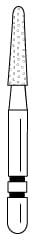 Two Striper FG Diamond Round End Taper 799.6.5- Pack 5