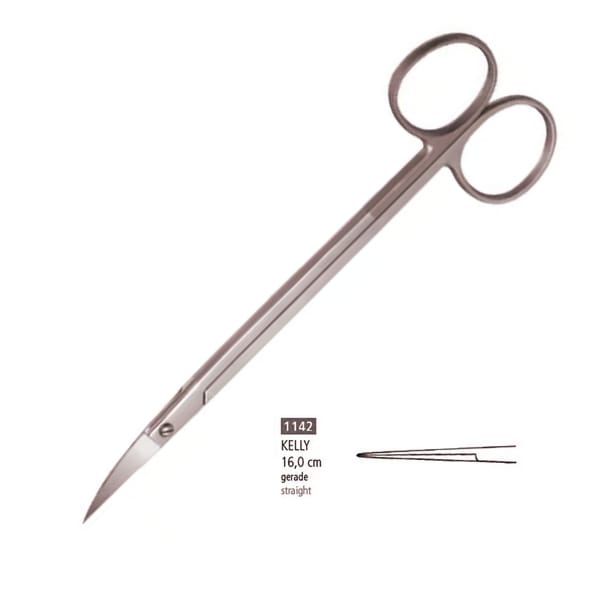 Sword Gum Scissors - Straight Kelly 16cm, 1142