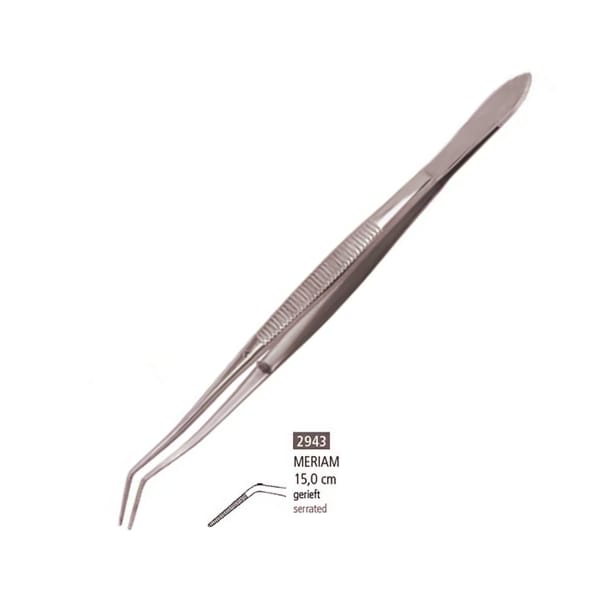 Sword Tweezers Meriam Serrated 15cm, 2943