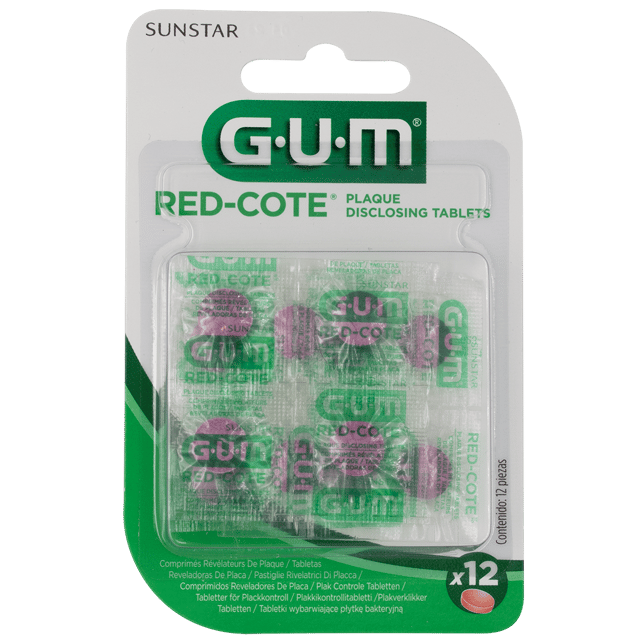 Gum Red-Cote Disclosing Tablets, Blister Card, 824 - Pack 12 *WSL