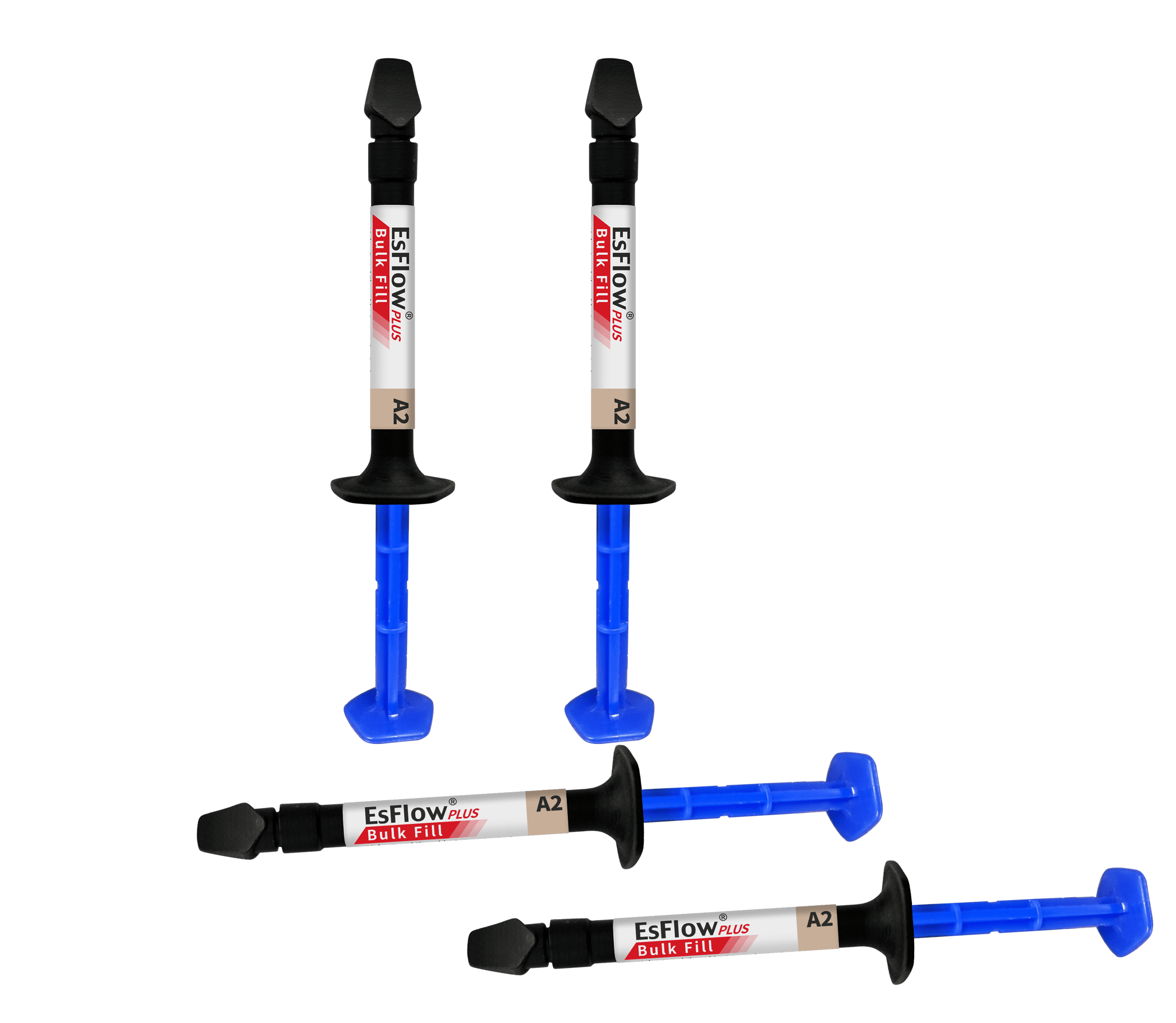 EsFlow® PLUS Bulk Fill - Light-Cured Flowable Composite Resin MV A2 - 2x 2.5g  Syringes