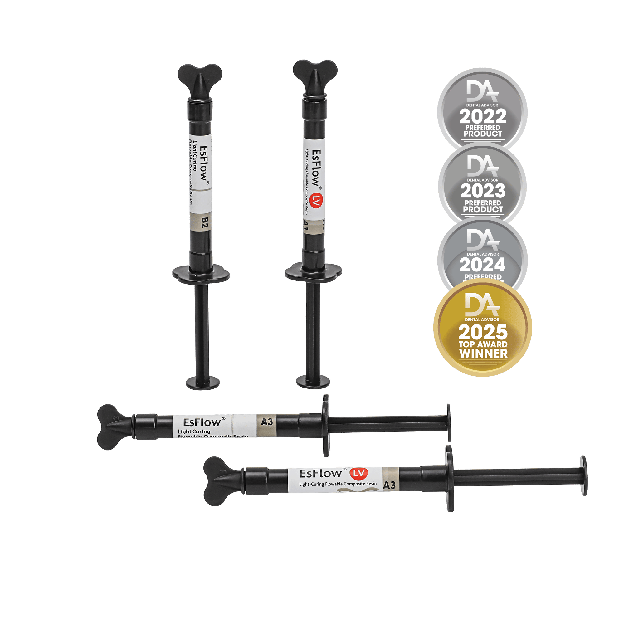 EsFlow LV Light-Cured Flowable Composite Resin (Low Viscosity) - 2g x 2 Syringes