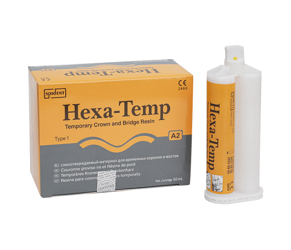 Hexa-Temp Self-cured Temporary Crown and Bridge Material (1.1) - 50ml Cartridge plus Mixing Tips