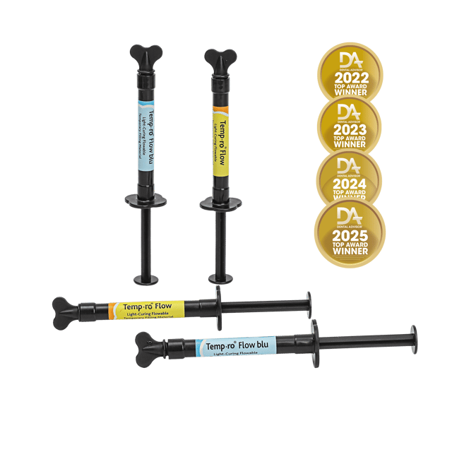 Temp ro  Flow Light-Cured Flowable Temporary Filling Material Low Viscosity - 1.2ml x 4 Syringes