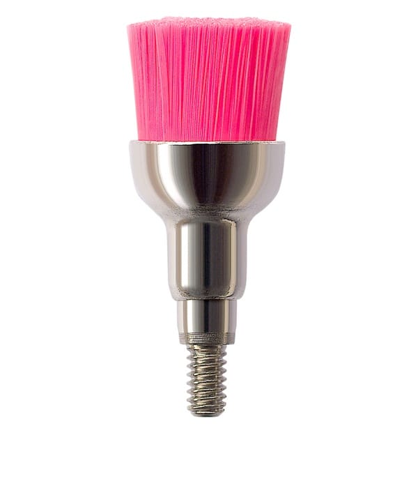 Prophylaxis Bristle Brush Screw Unmounted 070 Inverted Cone Soft 400, Pink, P1483G - Pack 100