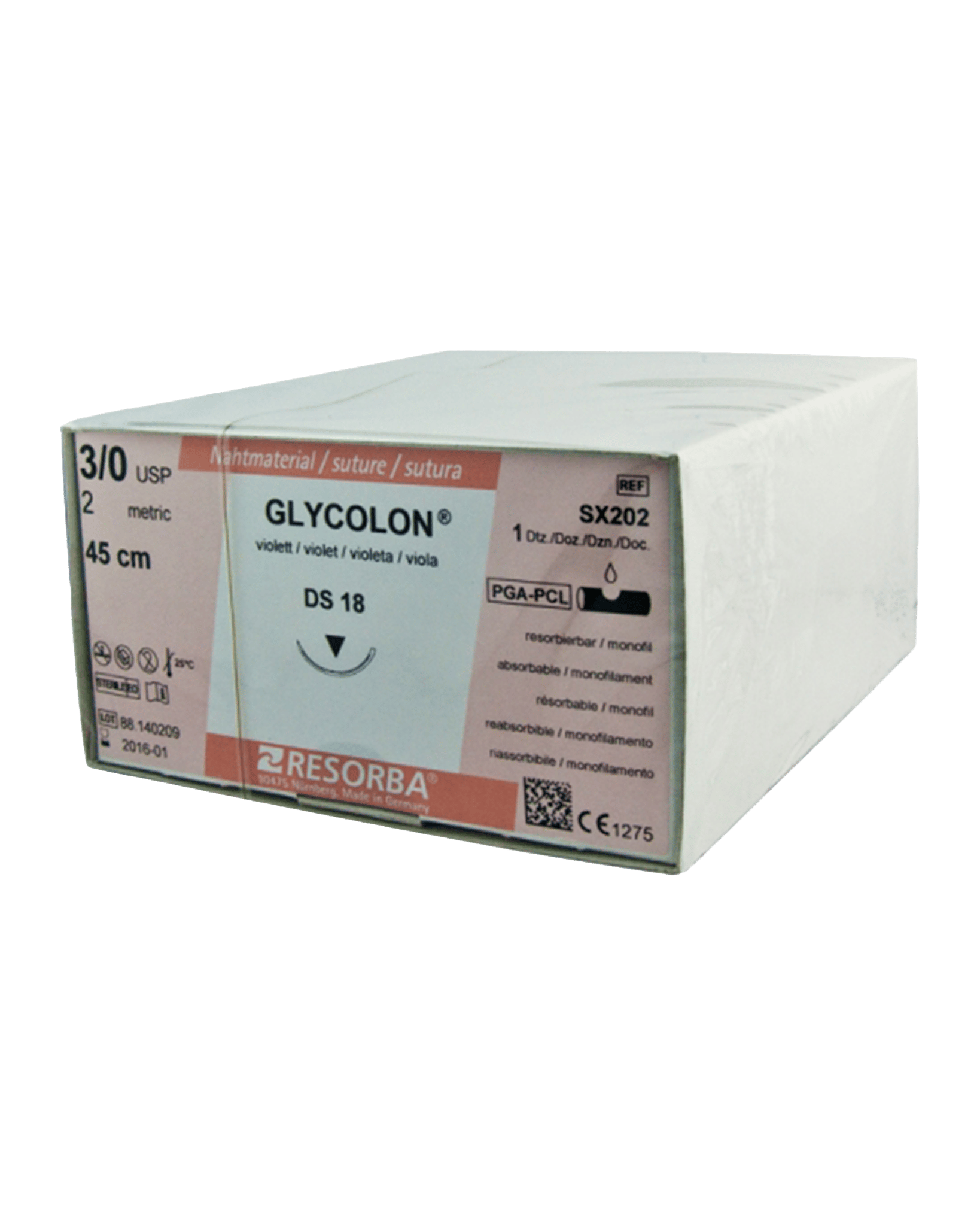 Glycolon Sutures 3/0 18mm 3/8 Circ R/ Cut Violet 45cm DS18 - Box 24