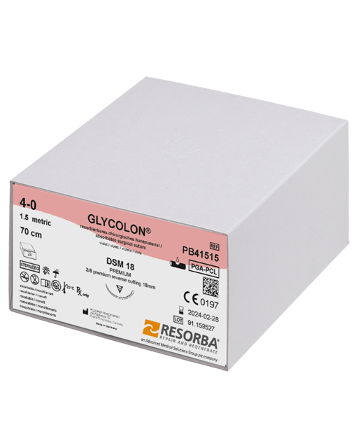 Glycolon Sutures 5/0 18mm 3/8 Circ R/Cut Undyed 70cm DS18 - Box 24