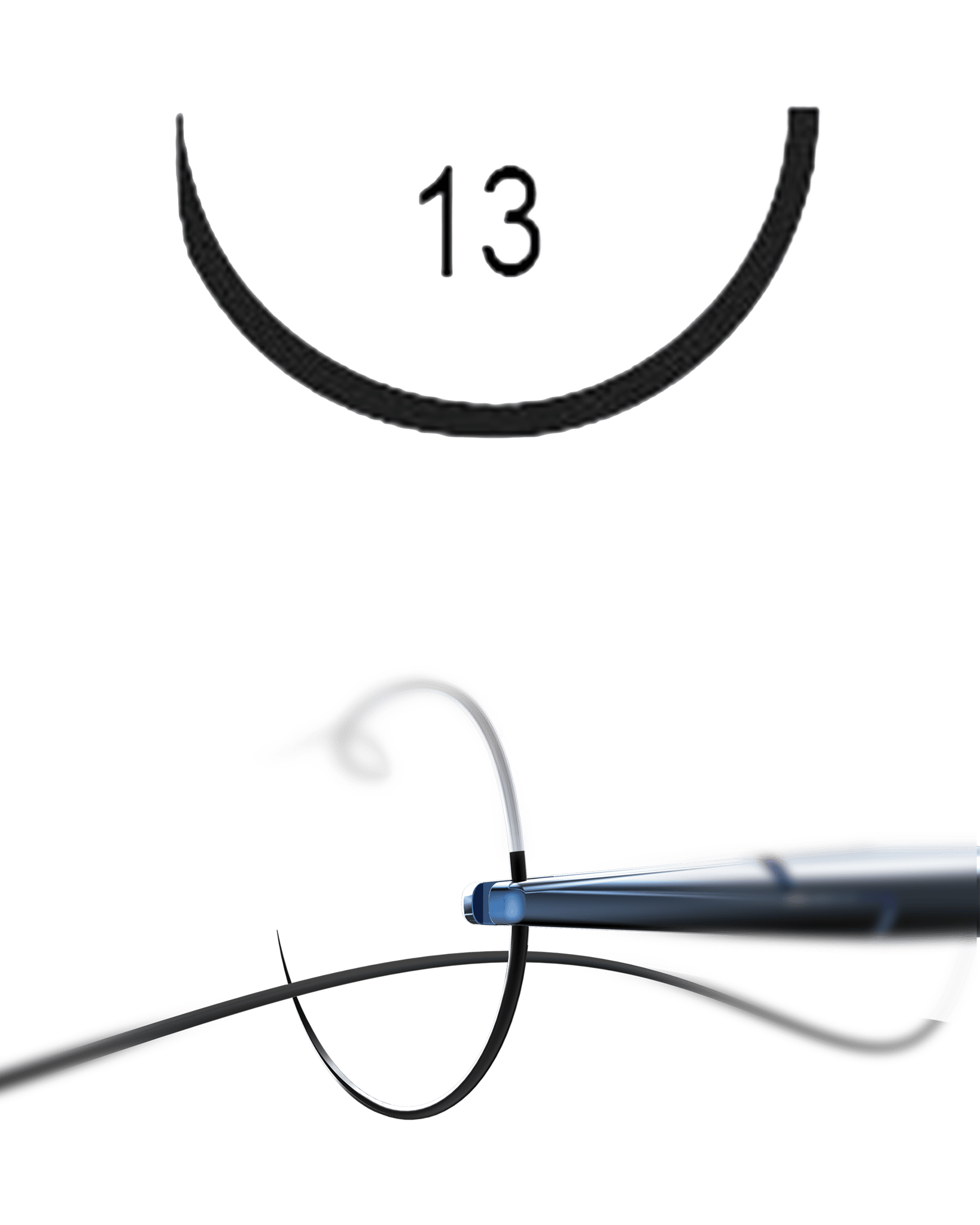 Suture PTFE 6/0 1/2 Circle Taper Cut 13mm DS Black - Box 12