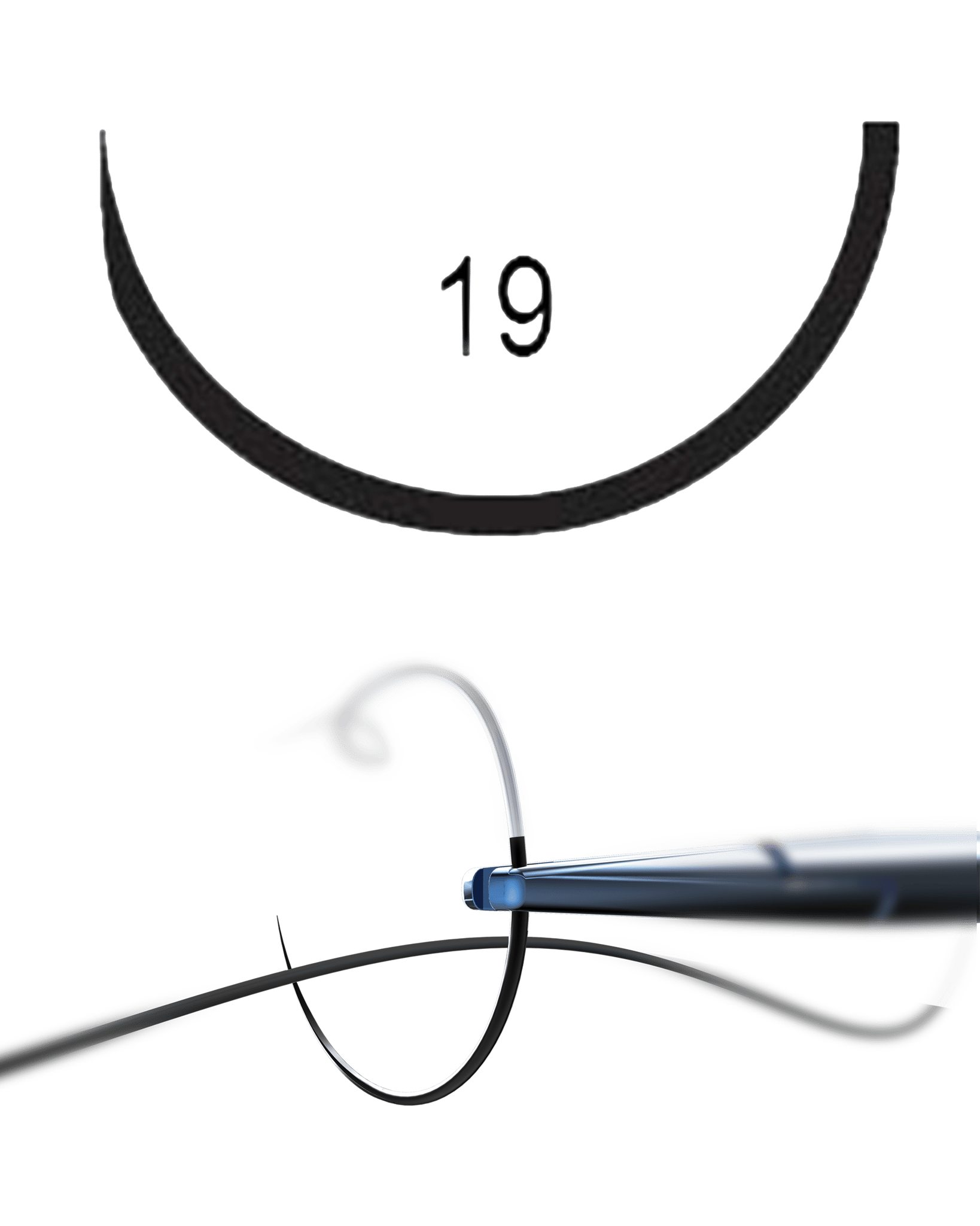 Suture PTFE 3/0 1/2 Circle Taper Cut 19mm DS Black - Box 12