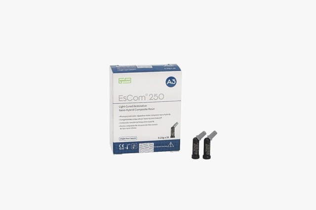 EsCom 250 Light-Cured Restorative Nano Hybrid Composite Resin - 0.25g x 20 PLT