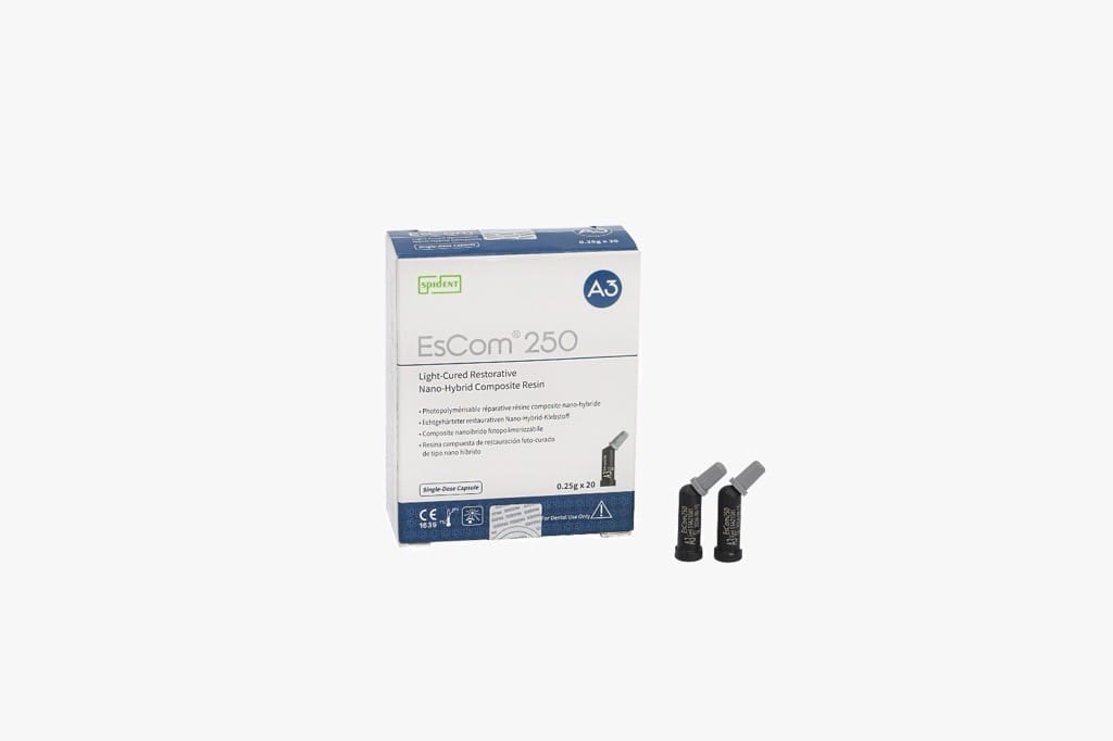 EsCom 250 Light-Cured Restorative Nano Hybrid Composite Resin - 0.25g x 20 PLT
