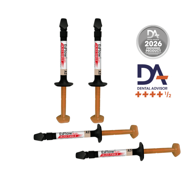 EsFlow Plus Injectable Light-Cured Flowable 2x 2.5g Syringes