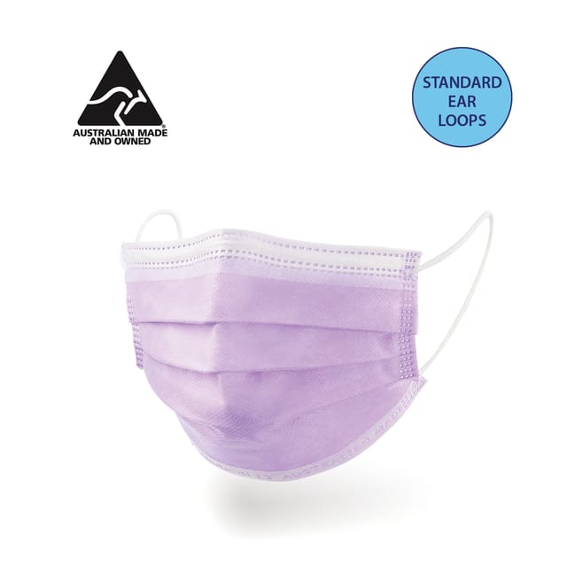 Detmold Medical Face Mask Level 2 Earloop Purple