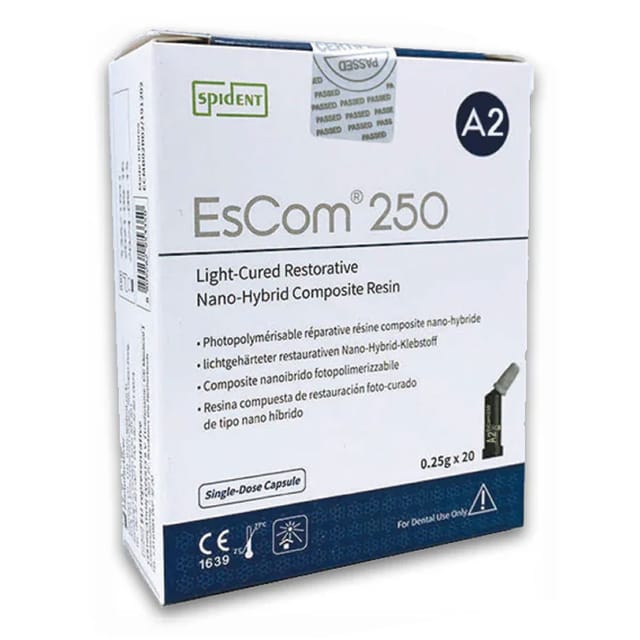 EsCom 250 Light-Cured Restorative Nano Hybrid Composite Resin - 0.25g x 20 PLT