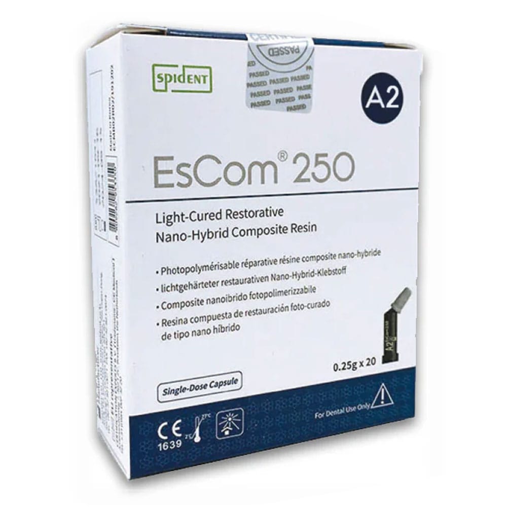 EsCom 250 Light-Cured Restorative Nano Hybrid Composite Resin - 0.25g x 20 PLT